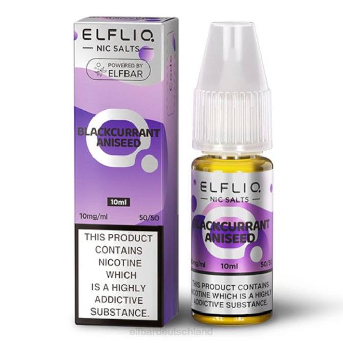 Elfbar Elfliq Nic Salts – schwarze Johannisbeer-Anis – 10 ml – 10 mg/ml 248J177