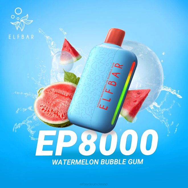 ELFBAR Einweg-Vape neue ep8000 Puffs BFRR66 Wassermelonen-Kaugummi