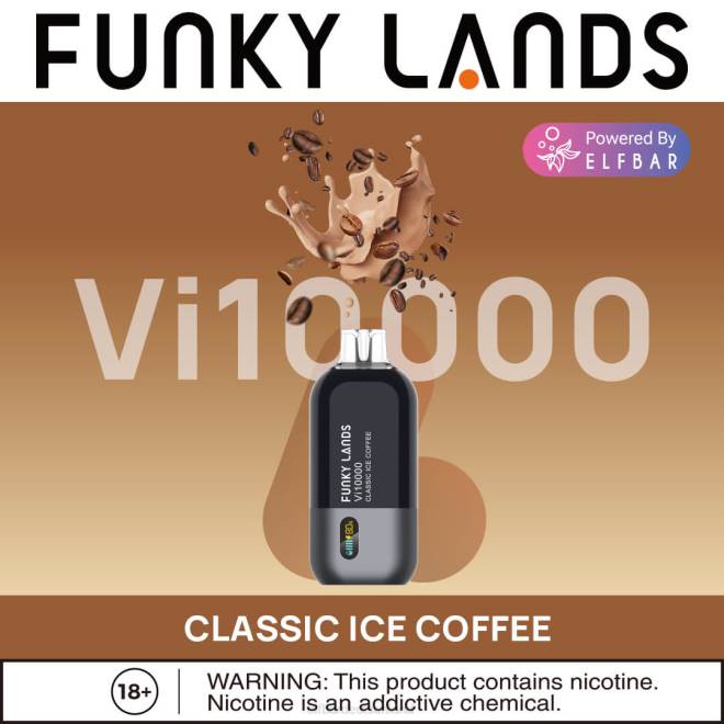 ELFBAR Funky Lands Best Flavour Einweg-Vape VI10000 Iced-Serie BFRR155 klassischer Eiskaffee