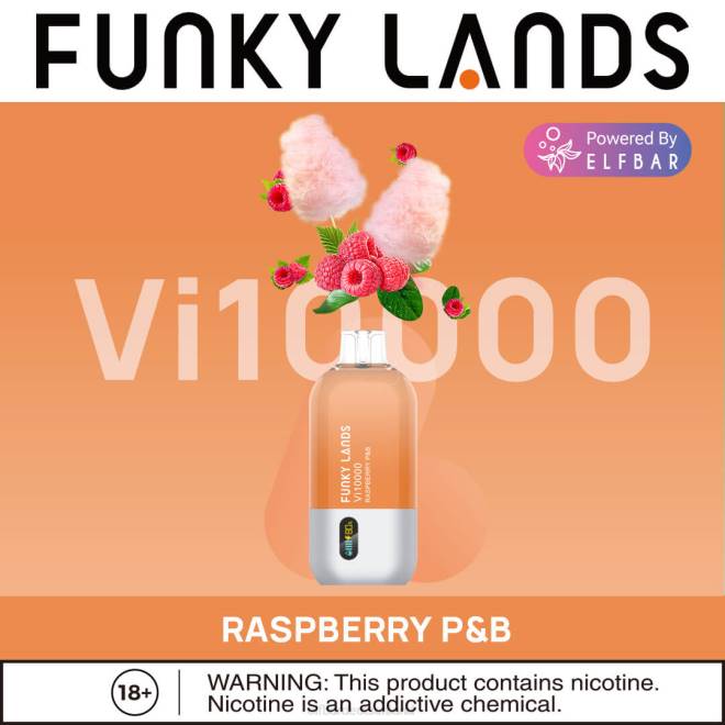 ELFBAR Funky Lands Einweg-Vape VI10000 Züge BFRR167 Himbeer-P&B