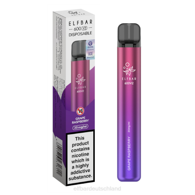 Elfbar 600v2 Einweg-Vaporizer – 20 mg 248J24 Traubenhimbeere