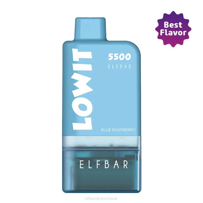 ELFBAR Vorgefülltes Pod-Kit Lowit 5500 2% Nic Blue Raspberry BFRR134 blaue Himbeere + blaue Batterie