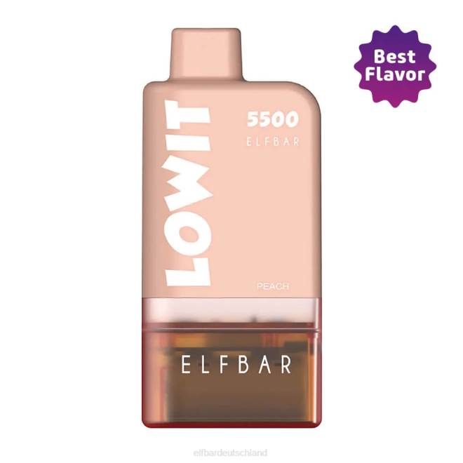 ELFBAR Vorgefülltes Pod-Kit Lowit 5500 2% Nic Peach BFRR137 Pfirsichschale + braune Batterie