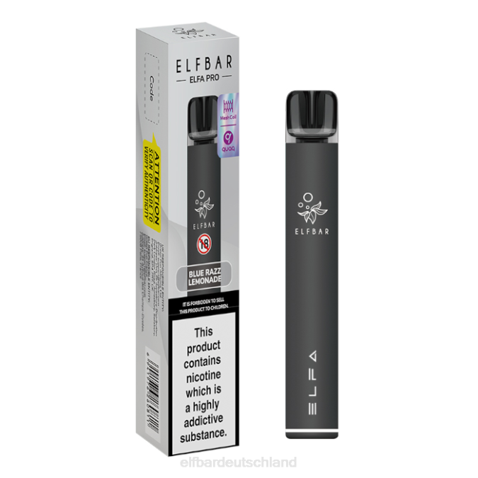 Elfbar Elfa Pro Pod Kit – wiederaufladbar 248J68 Black + Blue Razz Limonade vorgefüllte Schote