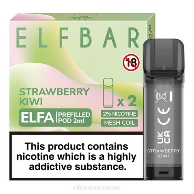 Elfbar Elfa vorgefüllte Kapsel – 2 ml – 20 mg (2 Packungen) 248J107 Erdbeer-Kiwi