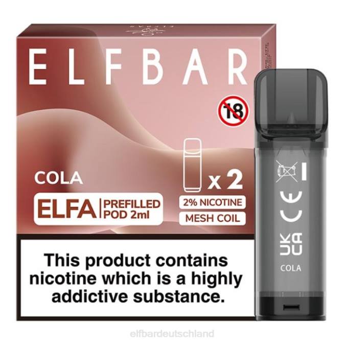 Elfbar Elfa vorgefüllte Kapsel – 2 ml – 20 mg (2 Packungen) 248J109 Cola