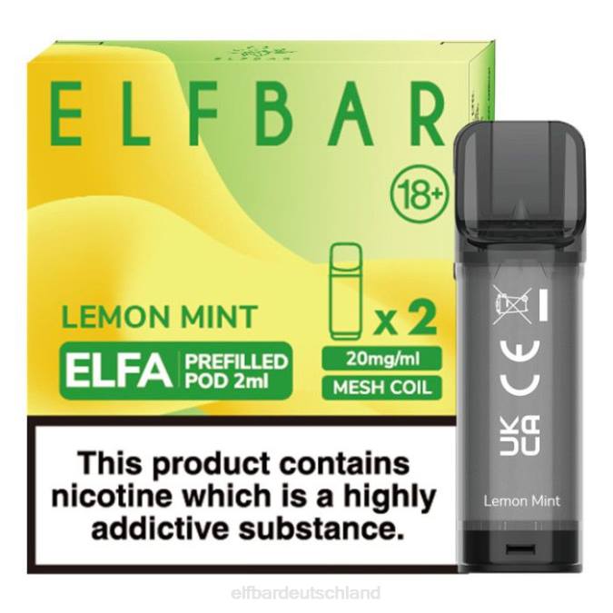 Elfbar Elfa vorgefüllte Kapsel – 2 ml – 20 mg (2 Packungen) 248J110 Zitronenminze