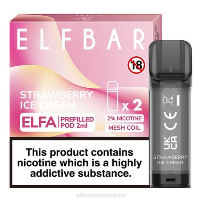 Elfbar Elfa vorgefüllte Kapsel – 2 ml – 20 mg (2 Packungen) 248J115 Erdbeereis