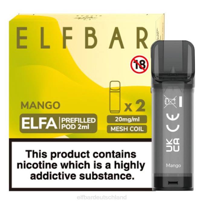 Elfbar Elfa vorgefüllte Kapsel – 2 ml – 20 mg (2 Packungen) 248J118 Mango