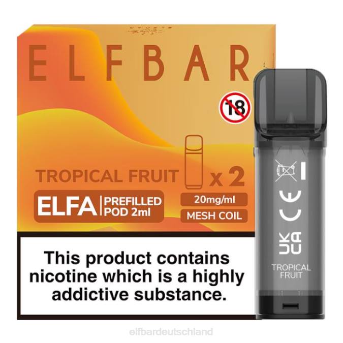 Elfbar Elfa vorgefüllte Kapsel – 2 ml – 20 mg (2 Packungen) 248J120 Tropische Frucht