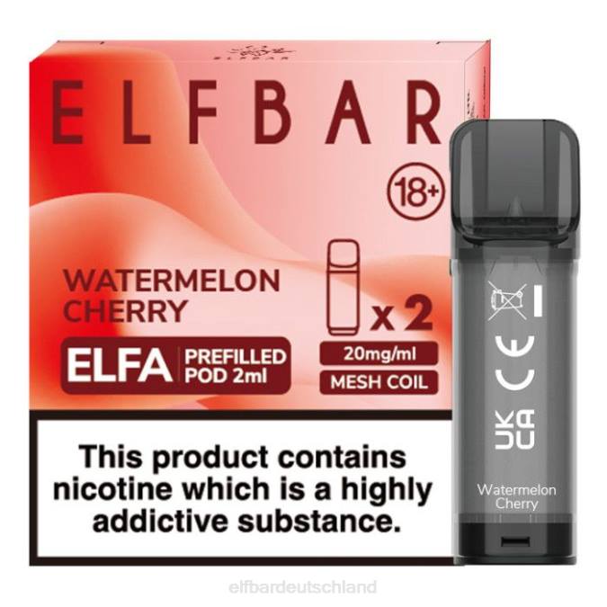 Elfbar Elfa vorgefüllte Kapsel – 2 ml – 20 mg (2 Packungen) 248J121 Wassermelonenkirsche