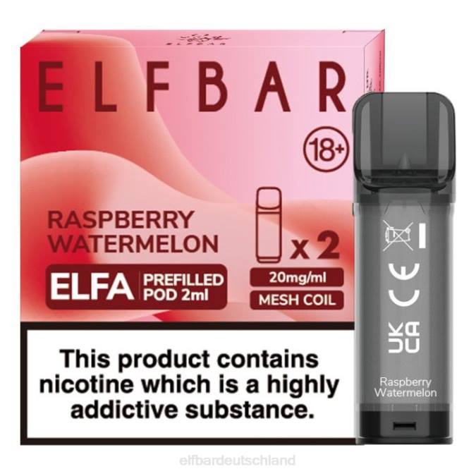 Elfbar Elfa vorgefüllte Kapsel – 2 ml – 20 mg (2 Packungen) 248J122 Himbeer-Wassermelone