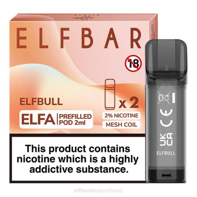 Elfbar Elfa vorgefüllte Kapsel – 2 ml – 20 mg (2 Packungen) 248J128 Elfenbulle