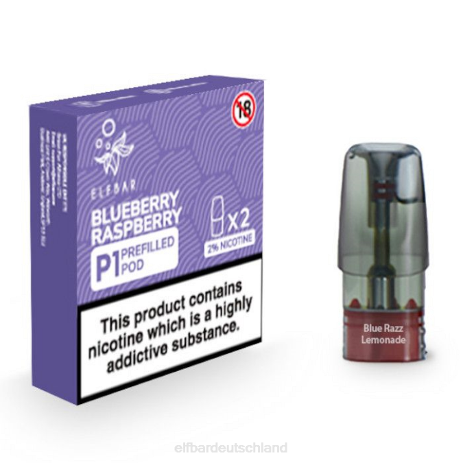 Elfbar Mate 500 P1 vorgefüllte Kapseln – 20 mg (2 Packungen) 248J157 Blaubeer-Himbeere