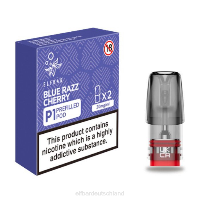 Elfbar Mate 500 P1 vorgefüllte Kapseln – 20 mg (2 Packungen) Blue Razz Cherry 248J165